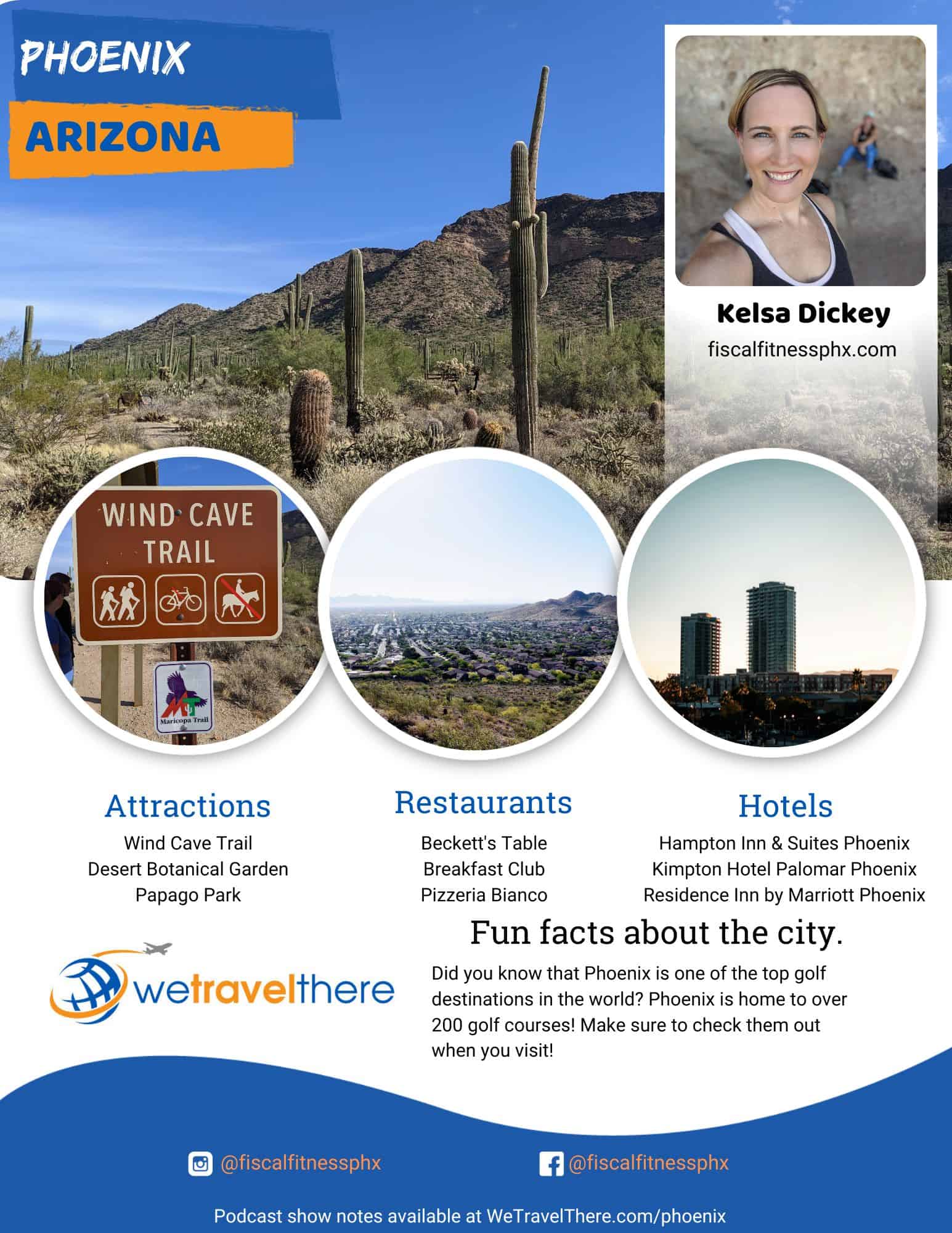 We Travel There - Phoenix Arizona - Kelsa Dickey - podcast one sheet